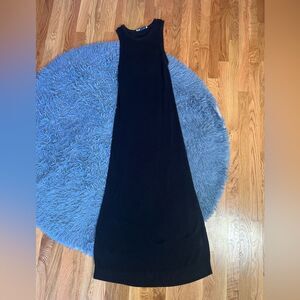 Zara Black Woven Sleeveless Maxi Dress Size S